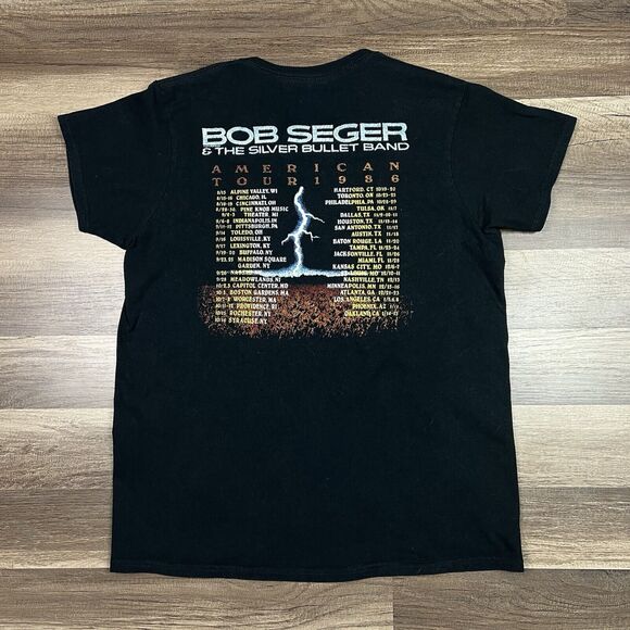 Bob Seger & The Silver Bullet Band 1986 Tour Tee Womens Shirt Sz Medium REPRINT - Picture 2 of 10